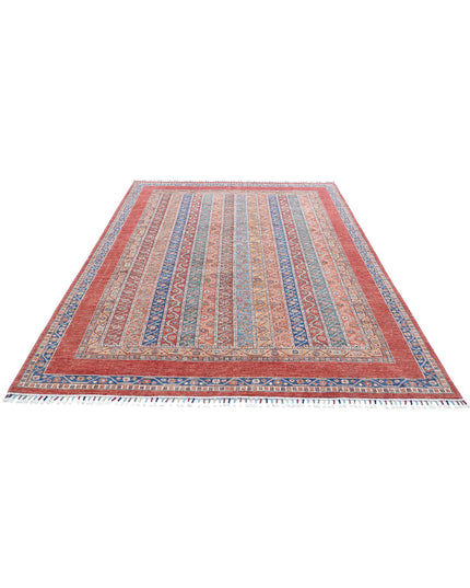 Shaal 6' 7" X 9' 5" Hand Knotted Wool Rug 6' 7" X 9' 5" (201 X 287) / Red / Wool