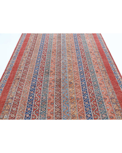 Shaal 6' 7" X 9' 5" Hand Knotted Wool Rug 6' 7" X 9' 5" (201 X 287) / Red / Wool