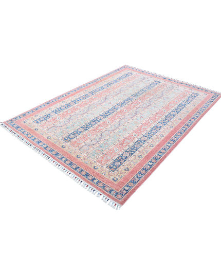 Shaal 5' 5" X 7' 9" Hand Knotted Wool Rug 5' 5" X 7' 9" (165 X 236) / Red / Wool