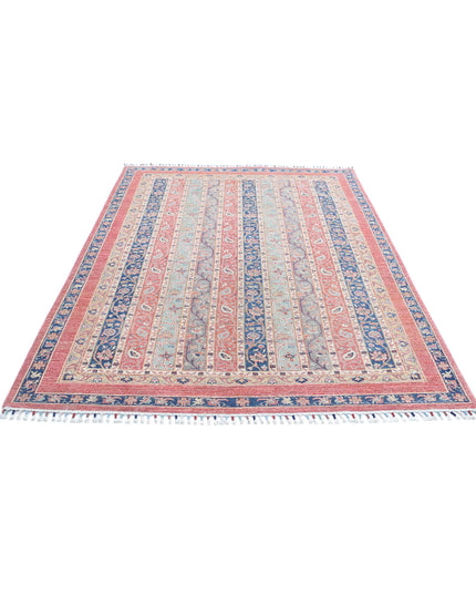 Shaal 5' 5" X 7' 9" Hand Knotted Wool Rug 5' 5" X 7' 9" (165 X 236) / Red / Wool