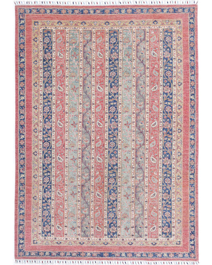 Shaal 5' 5" X 7' 9" Hand Knotted Wool Rug 5' 5" X 7' 9" (165 X 236) / Red / Wool