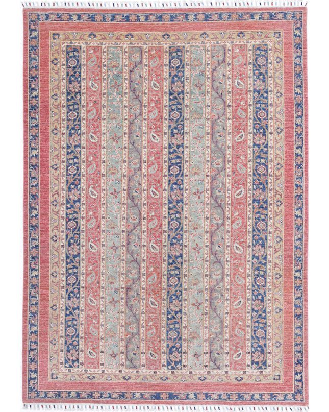Shaal 5' 5" X 7' 9" Hand Knotted Wool Rug 5' 5" X 7' 9" (165 X 236) / Red / Wool