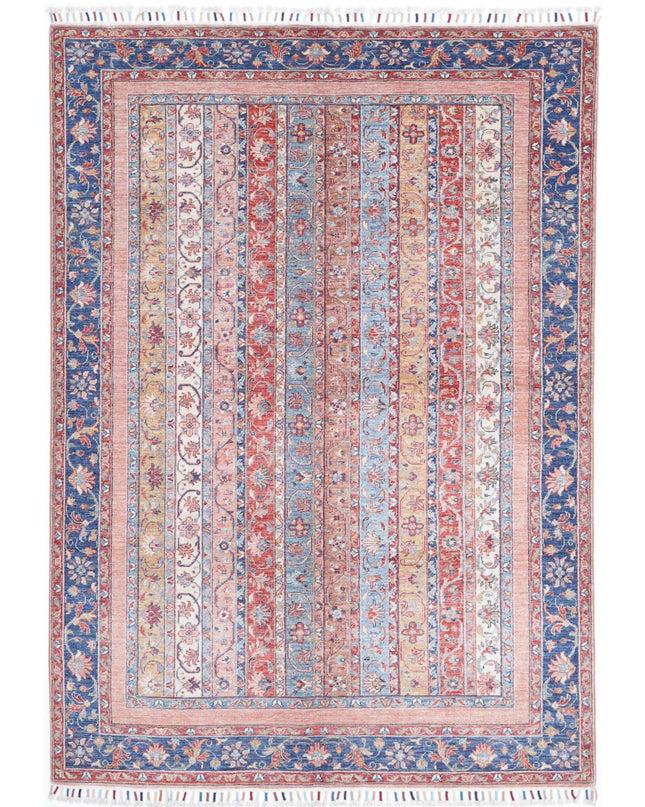 Shaal 5' 6" X 7' 11" Hand Knotted Wool Rug 5' 6" X 7' 11" (168 X 241) / Multi / Wool