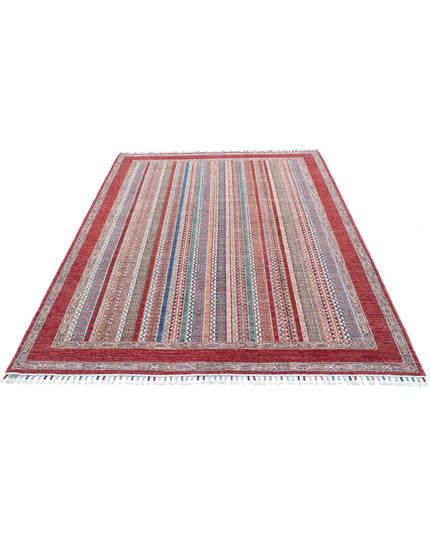 Shaal 5' 8" X 8' 0" Hand Knotted Wool Rug 5' 8" X 8' 0" (173 X 244) / Red / Wool