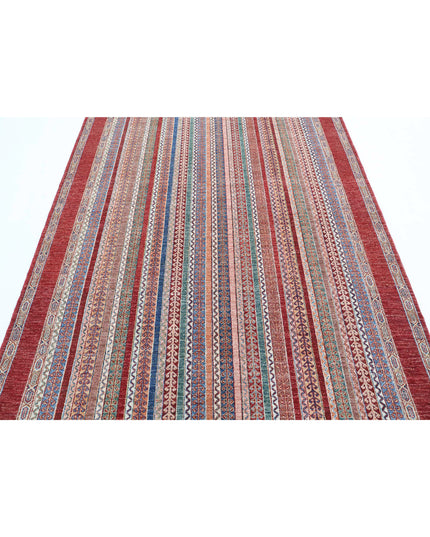 Shaal 5' 8" X 8' 0" Hand Knotted Wool Rug 5' 8" X 8' 0" (173 X 244) / Red / Wool