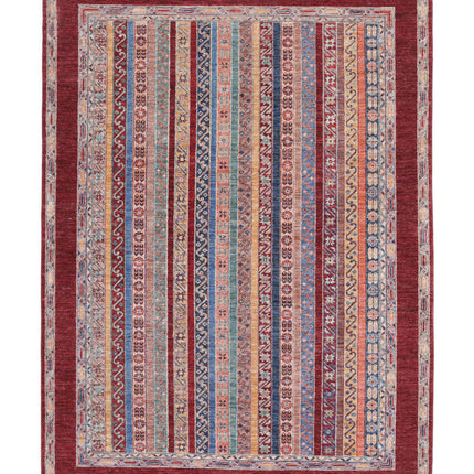 Shaal 5' 7" X 7' 11" Hand Knotted Wool Rug 5' 7" X 7' 11" (170 X 241) / Brown / Wool