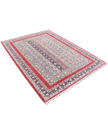 Shaal 5' 8" X 7' 7" Hand Knotted Wool Rug 5' 8" X 7' 7" (173 X 231) / Red / Wool