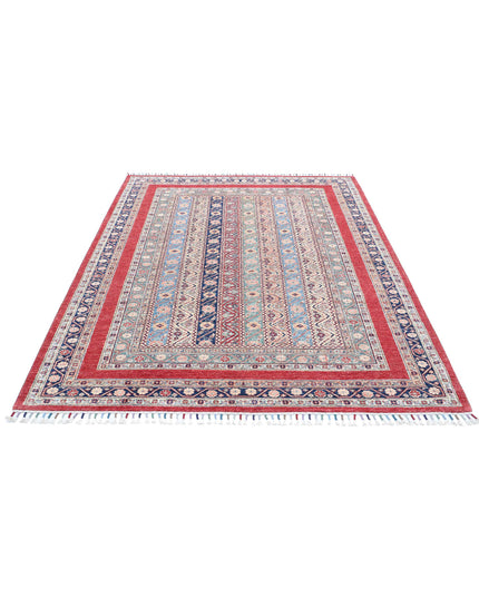 Shaal 5' 8" X 7' 7" Hand Knotted Wool Rug 5' 8" X 7' 7" (173 X 231) / Red / Wool