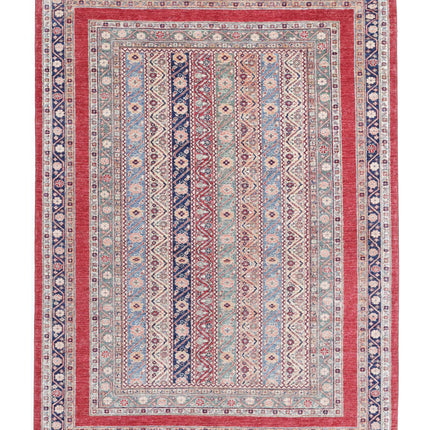 Shaal 5' 8" X 7' 7" Hand Knotted Wool Rug 5' 8" X 7' 7" (173 X 231) / Red / Wool