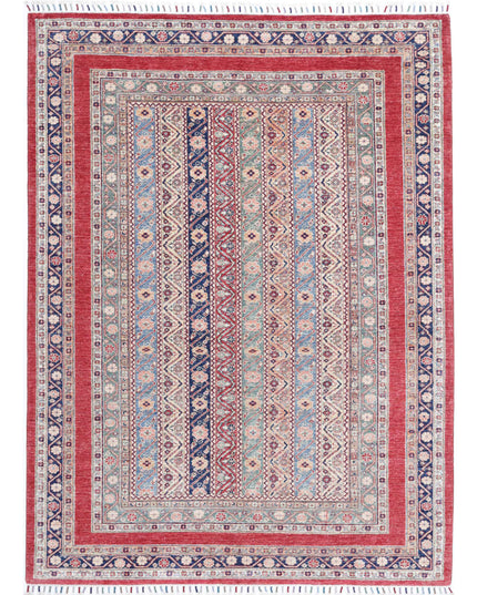Shaal 5' 8" X 7' 7" Hand Knotted Wool Rug 5' 8" X 7' 7" (173 X 231) / Red / Wool