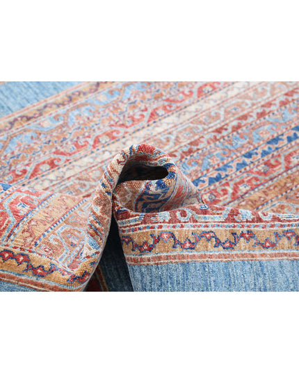 Shaal 5' 7" X 7' 9" Hand Knotted Wool Rug 5' 7" X 7' 9" (170 X 236) / Teal / Wool