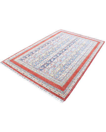 Shaal 5' 4" X 8' 8" Hand Knotted Wool Rug 5' 4" X 8' 8" (162 X 264) / Red / Wool