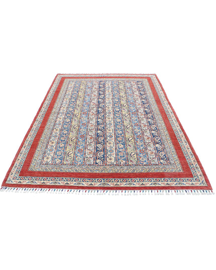 Shaal 5' 4" X 8' 8" Hand Knotted Wool Rug 5' 4" X 8' 8" (162 X 264) / Red / Wool