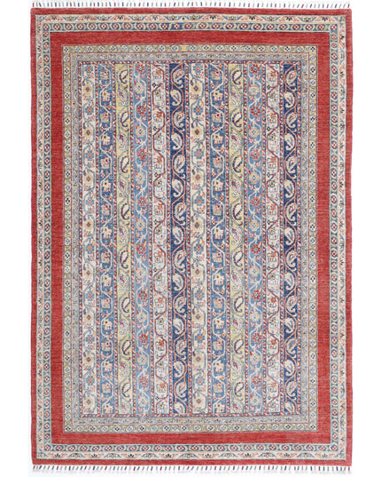 Shaal 5' 4" X 8' 8" Hand Knotted Wool Rug 5' 4" X 8' 8" (162 X 264) / Red / Wool