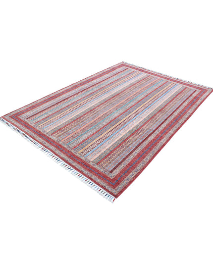 Shaal 5' 6" X 7' 9" Hand Knotted Wool Rug 5' 6" X 7' 9" (168 X 236) / Red / Wool