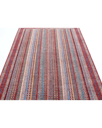 Shaal 5' 6" X 7' 9" Hand Knotted Wool Rug 5' 6" X 7' 9" (168 X 236) / Red / Wool