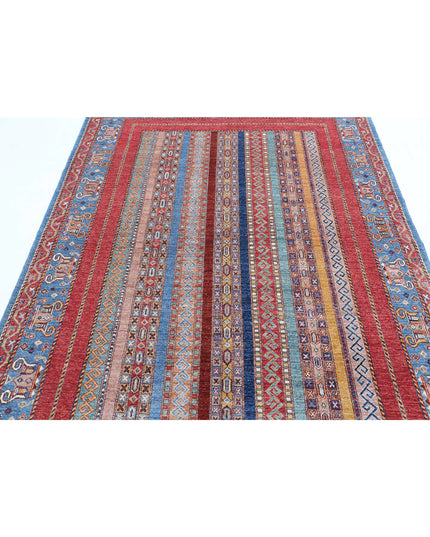 Shaal 5' 8" X 7' 11" Hand Knotted Wool Rug 5' 8" X 7' 11" (173 X 241) / Multi / Wool