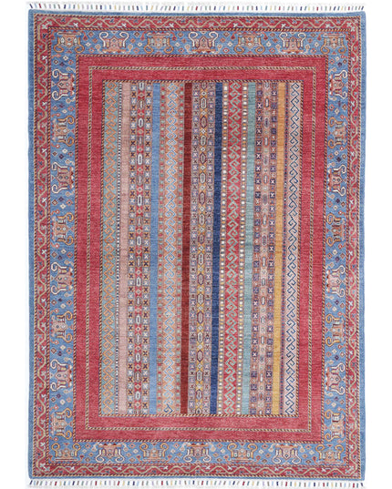 Shaal 5' 8" X 7' 11" Hand Knotted Wool Rug 5' 8" X 7' 11" (173 X 241) / Multi / Wool