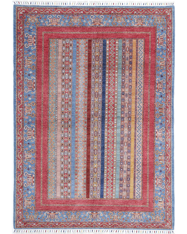 Shaal 5' 8" X 7' 11" Hand Knotted Wool Rug 5' 8" X 7' 11" (173 X 241) / Multi / Wool