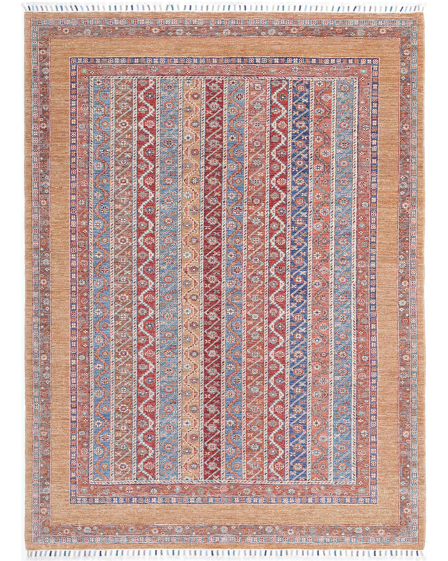 Shaal 5' 8" X 7' 11" Hand Knotted Wool Rug 5' 8" X 7' 11" (173 X 241) / Gold / Wool