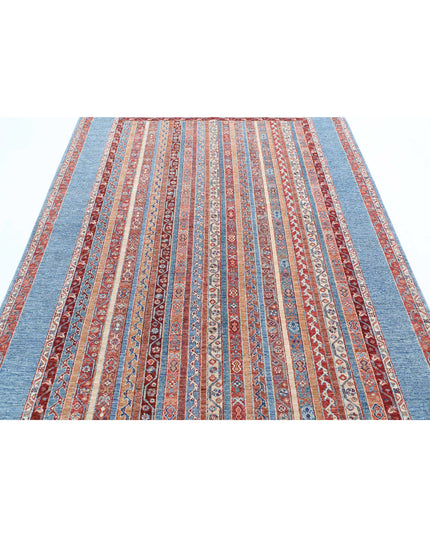 Shaal 5' 7" X 7' 9" Hand Knotted Wool Rug 5' 7" X 7' 9" (170 X 236) / Blue / Wool