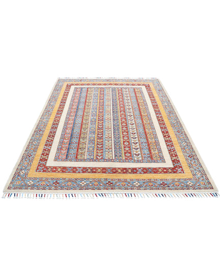 Shaal 5' 8" X 7' 6" Hand Knotted Wool Rug 5' 8" X 7' 6" (173 X 229) / Ivory / Wool