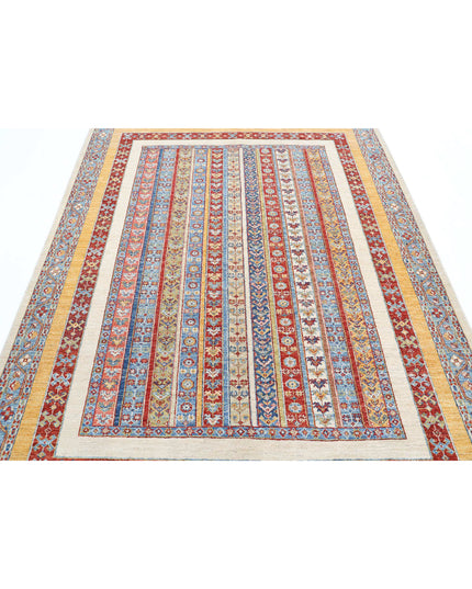 Shaal 5' 8" X 7' 6" Hand Knotted Wool Rug 5' 8" X 7' 6" (173 X 229) / Ivory / Wool