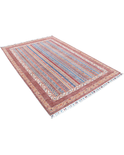 Shaal 5' 6" X 7' 9" Hand Knotted Wool Rug 5' 6" X 7' 9" (168 X 236) / Brown / Wool