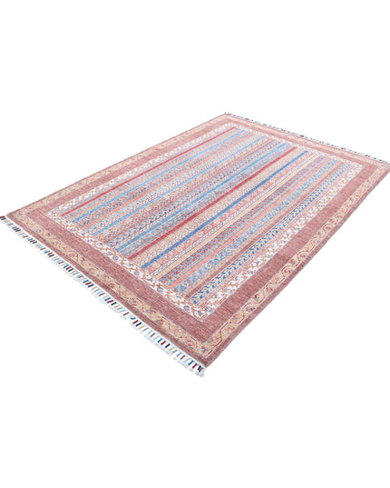 Shaal 5' 6" X 7' 9" Hand Knotted Wool Rug 5' 6" X 7' 9" (168 X 236) / Brown / Wool