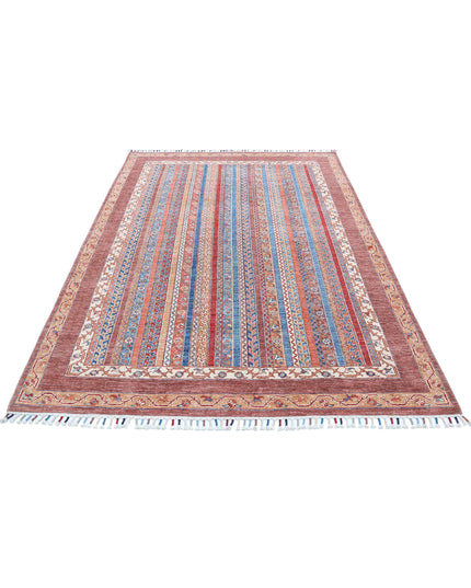 Shaal 5' 6" X 7' 9" Hand Knotted Wool Rug 5' 6" X 7' 9" (168 X 236) / Brown / Wool