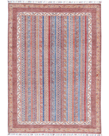 Shaal 5' 6" X 7' 9" Hand Knotted Wool Rug 5' 6" X 7' 9" (168 X 236) / Brown / Wool