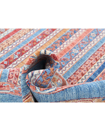 Shaal 5' 6" X 7' 10" Hand Knotted Wool Rug 5' 6" X 7' 10" (168 X 239) / Blue / Wool