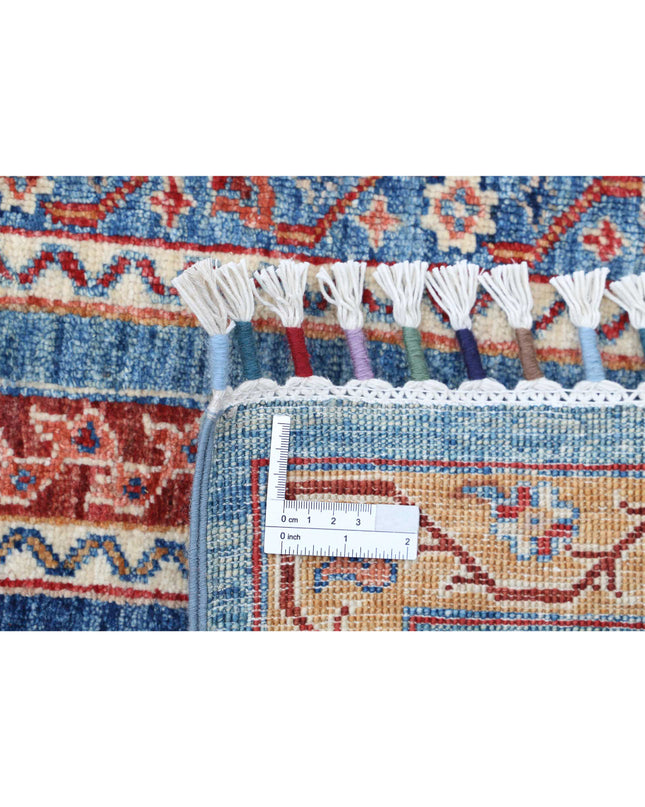 Shaal 5' 6" X 7' 10" Hand Knotted Wool Rug 5' 6" X 7' 10" (168 X 239) / Blue / Wool