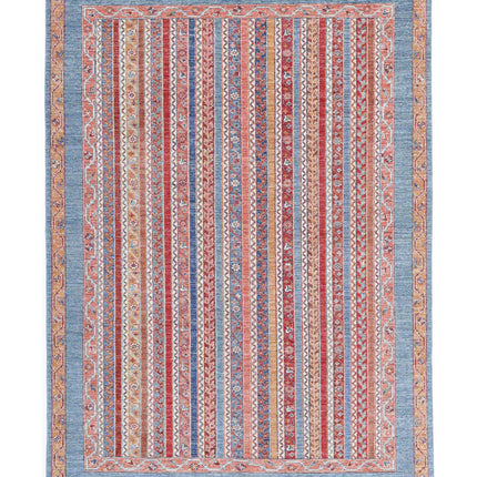 Shaal 5' 6" X 7' 10" Hand Knotted Wool Rug 5' 6" X 7' 10" (168 X 239) / Blue / Wool