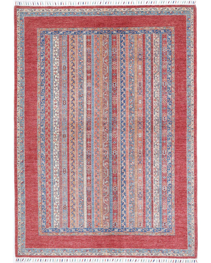 Shaal 5' 9" X 7' 9" Hand Knotted Wool Rug 5' 9" X 7' 9" (175 X 236) / Red / Wool