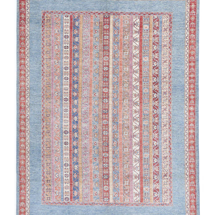Shaal 5' 9" X 7' 8" Hand Knotted Wool Rug 5' 9" X 7' 8" (175 X 234) / Blue / Wool