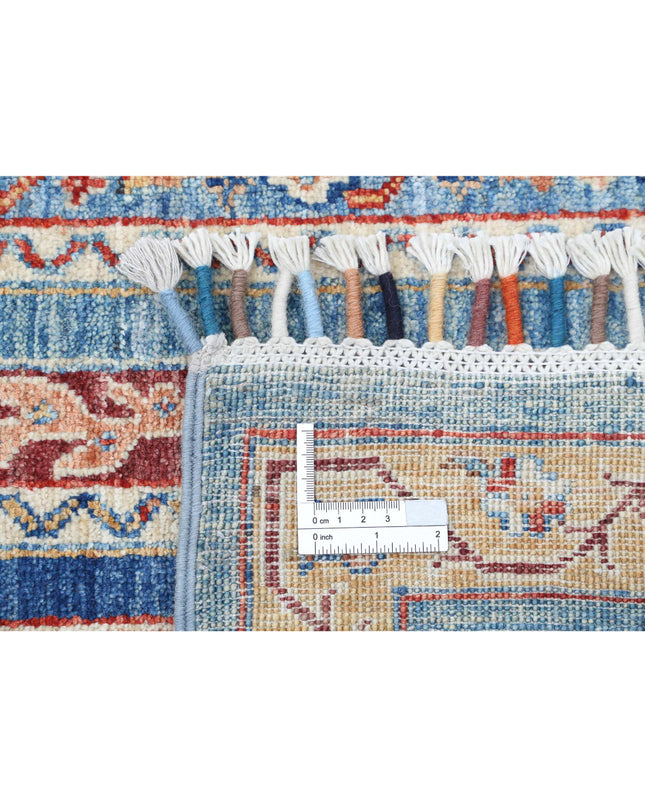 Shaal 5' 8" X 7' 6" Hand Knotted Wool Rug 5' 8" X 7' 6" (173 X 229) / Blue / Wool