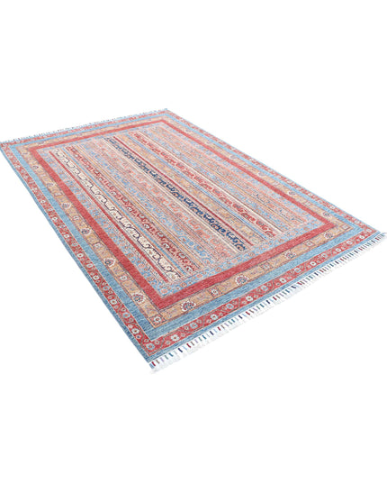 Shaal 5' 7" X 7' 10" Hand Knotted Wool Rug 5' 7" X 7' 10" (170 X 239) / Blue / Wool