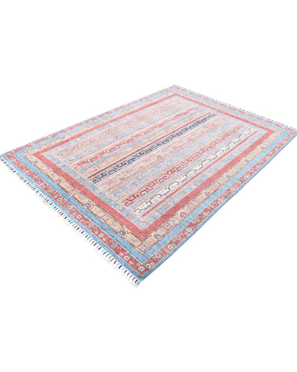 Shaal 5' 7" X 7' 10" Hand Knotted Wool Rug 5' 7" X 7' 10" (170 X 239) / Blue / Wool