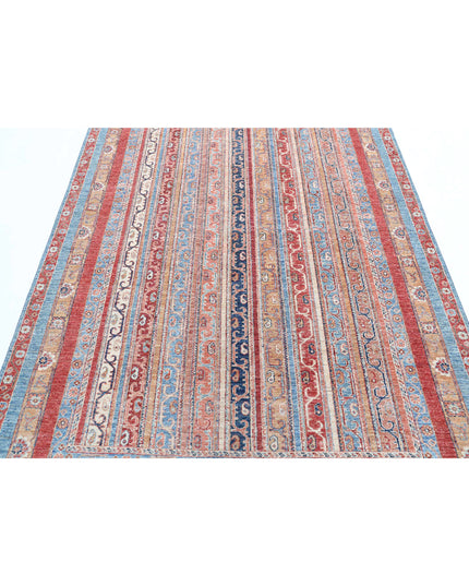 Shaal 5' 7" X 7' 10" Hand Knotted Wool Rug 5' 7" X 7' 10" (170 X 239) / Blue / Wool