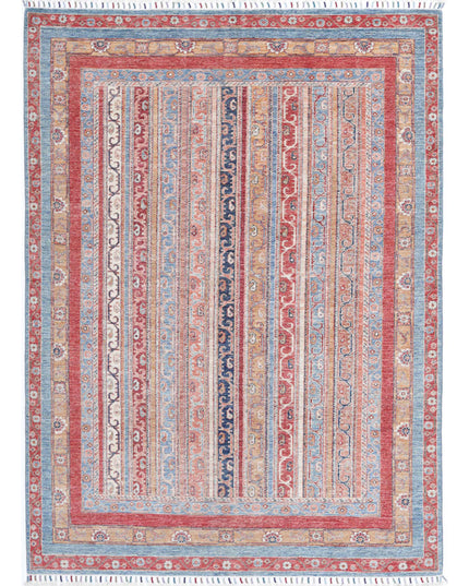 Shaal 5' 7" X 7' 10" Hand Knotted Wool Rug 5' 7" X 7' 10" (170 X 239) / Blue / Wool