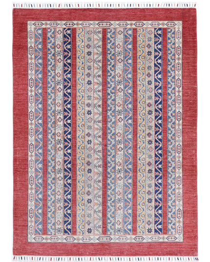 Shaal 4' 9" X 6' 7" Hand Knotted Wool Rug 4' 9" X 6' 7" (145 X 201) / Red / Wool