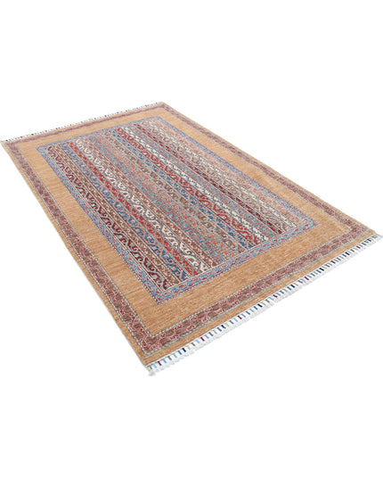 Shaal 4' 9" X 7' 2" Hand Knotted Wool Rug 4' 9" X 7' 2" (145 X 219) / Gold / Wool