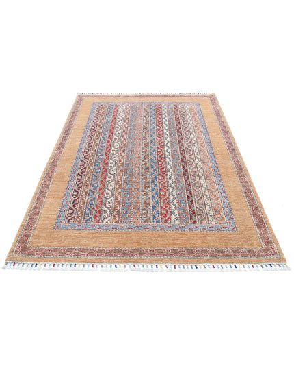 Shaal 4' 9" X 7' 2" Hand Knotted Wool Rug 4' 9" X 7' 2" (145 X 219) / Gold / Wool