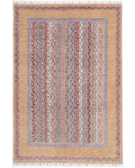 Shaal 4' 9" X 7' 2" Hand Knotted Wool Rug 4' 9" X 7' 2" (145 X 219) / Gold / Wool