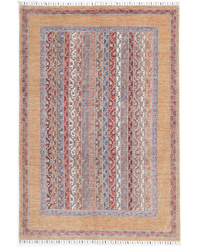 Shaal 4' 9" X 7' 2" Hand Knotted Wool Rug 4' 9" X 7' 2" (145 X 219) / Gold / Wool