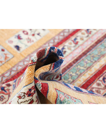 Shaal 4' 11" X 6' 6" Hand Knotted Wool Rug 4' 11" X 6' 6" (150 X 198) / Gold / Wool