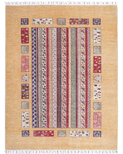 Shaal 4' 11" X 6' 6" Hand Knotted Wool Rug 4' 11" X 6' 6" (150 X 198) / Gold / Wool