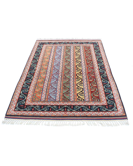 Shaal 4' 3" X 6' 2" Hand Knotted Wool Rug 4' 3" X 6' 2" (130 X 188) / Multi / Wool