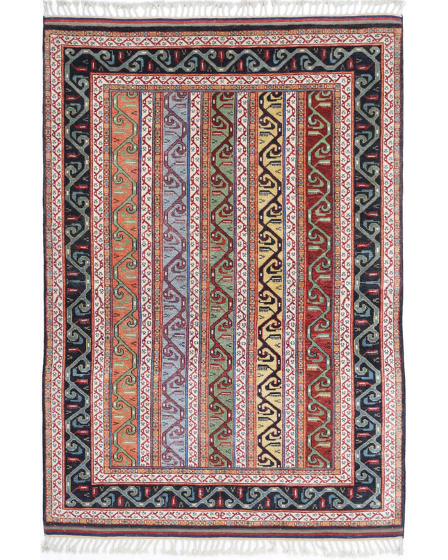 Shaal 4' 3" X 6' 2" Hand Knotted Wool Rug 4' 3" X 6' 2" (130 X 188) / Multi / Wool